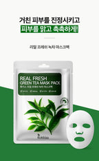 ROKKISS Real Fresh Green Tea Korean Face Mask 10 PCS