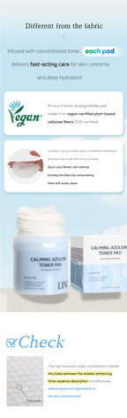 LINDSAY PH Solution Azulene Calming Toner Pad 60PADS 220ML