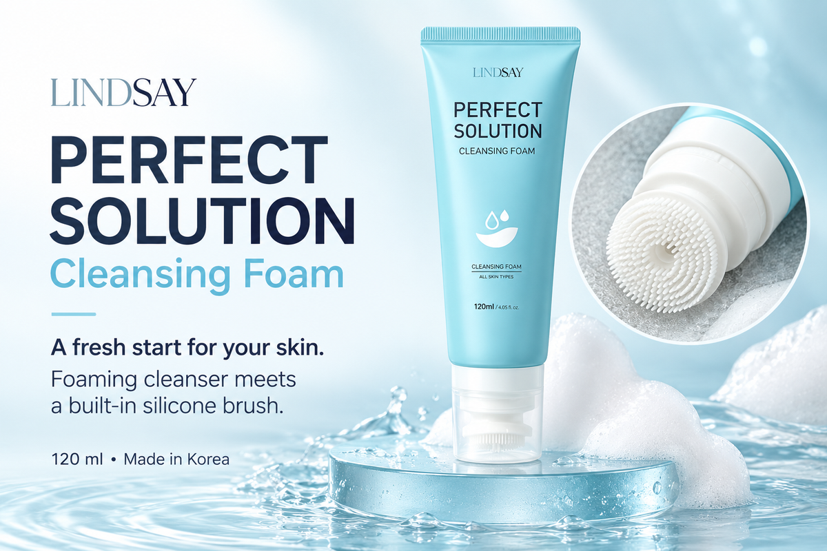 LINDSAY Cleansing Foam with Silicone Brush 120G