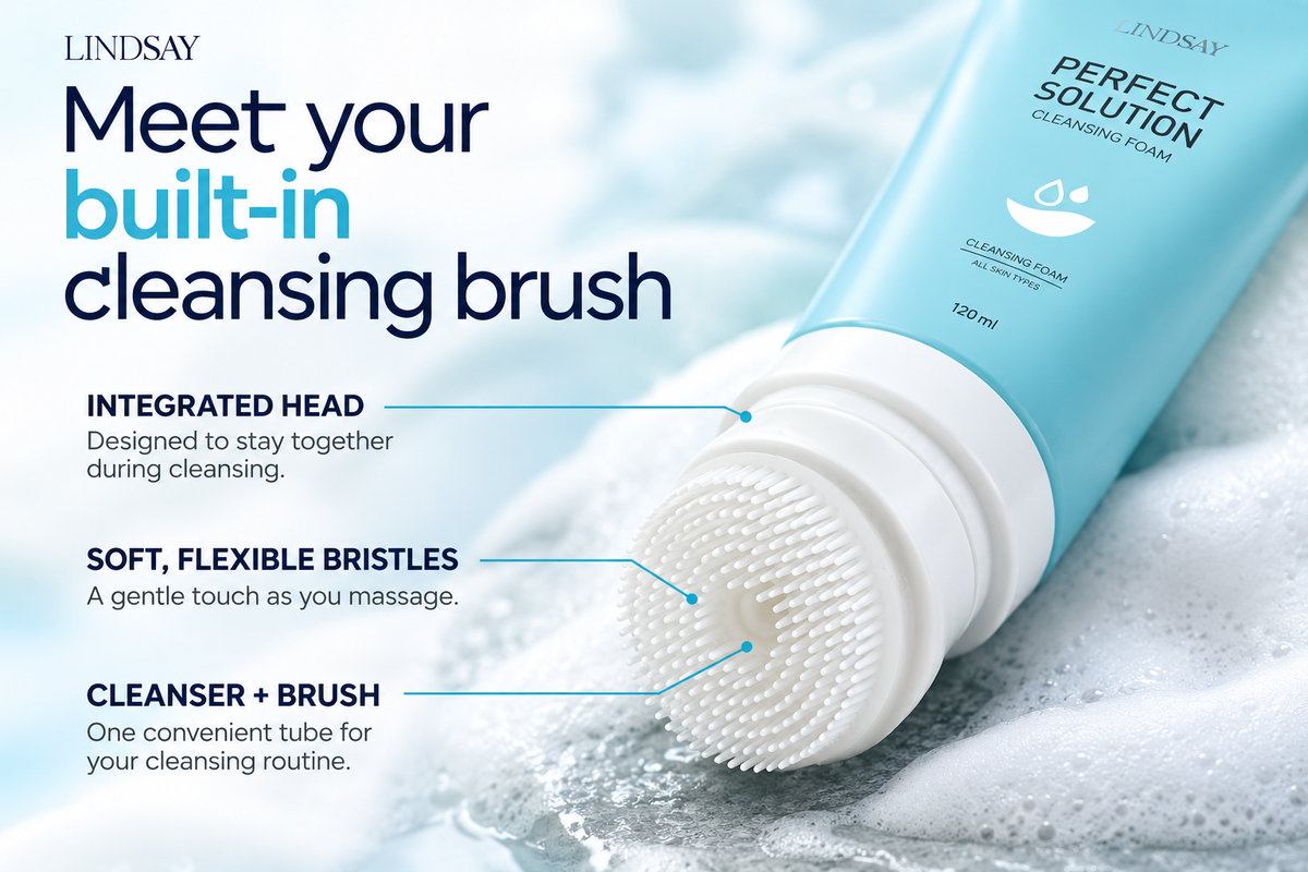 LINDSAY Cleansing Foam with Silicone Brush 120G
