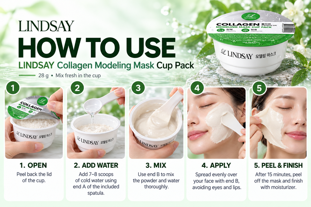 Lindsay Korean Collagen 2PCS & Vitamin 2PCS Modeling Mask Cup Pack
