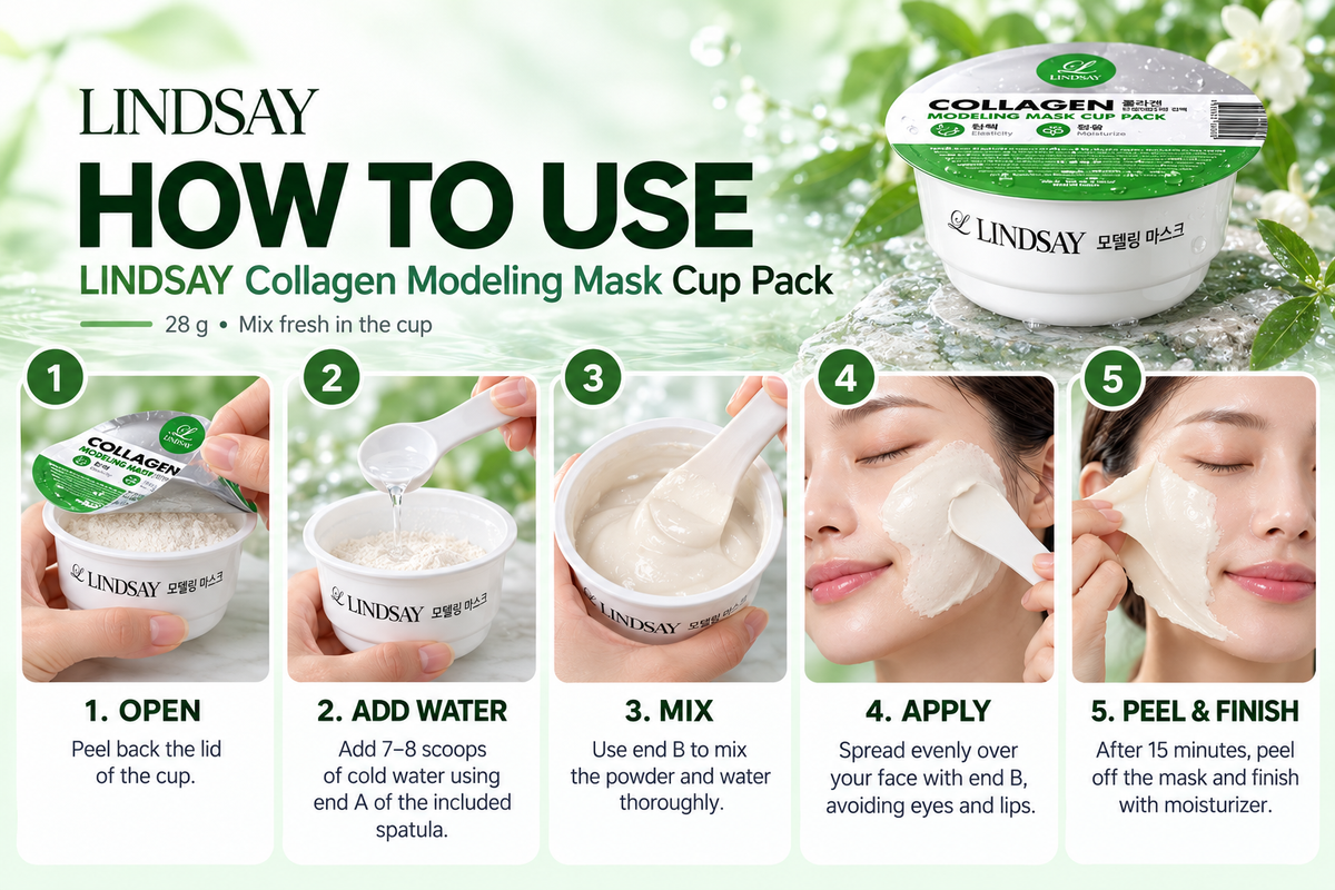 Lindsay Korean Collagen 2PCS & Vitamin 2PCS Modeling Mask Cup Pack
