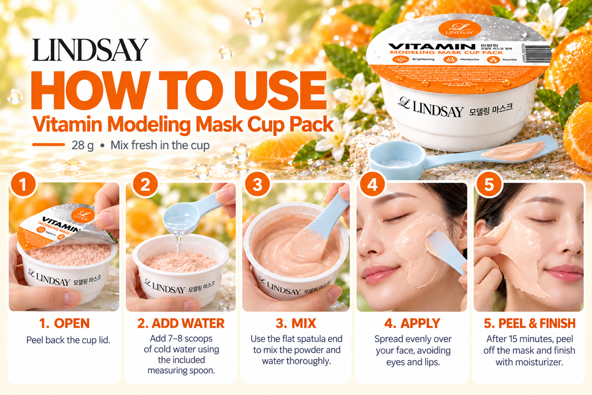 Lindsay Korean Collagen 2PCS & Vitamin 2PCS Modeling Mask Cup Pack