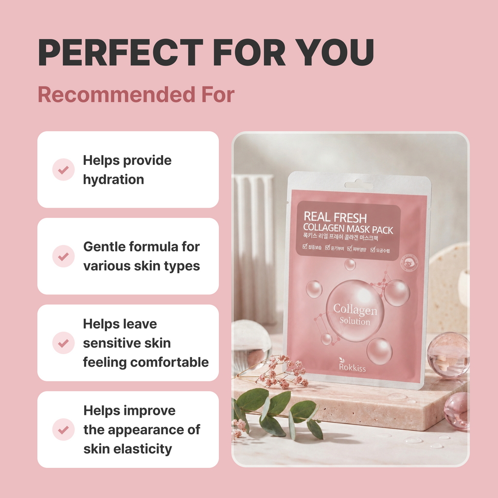 ROKKISS Real Fresh Collagen Korean Face Mask 1 PC