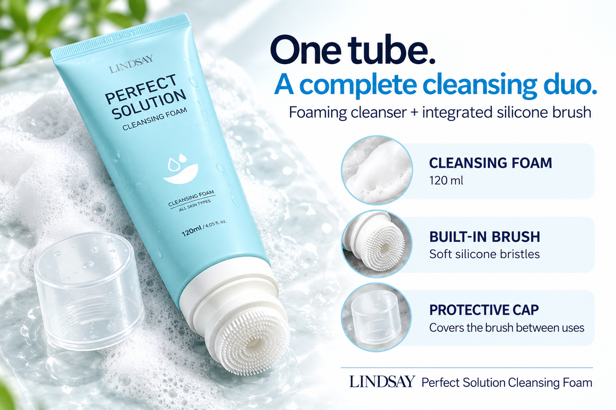LINDSAY Cleansing Foam with Silicone Brush 120G