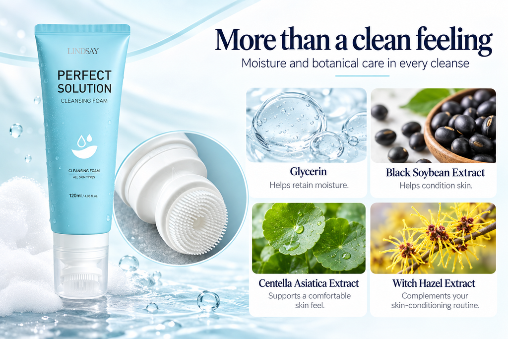 LINDSAY Cleansing Foam with Silicone Brush 120G