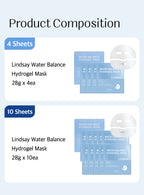 LINDSAY Water Balance Hydrogel Mask 10 PCS