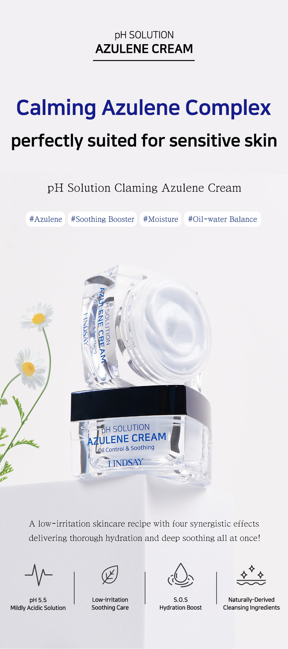 LINDSAY PH Solution Azulene Calming Cream 50G