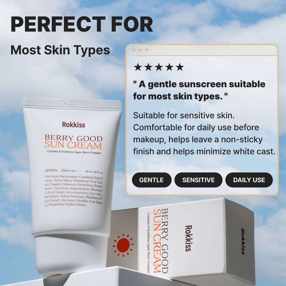 Rokkiss Berry Good Sunscreen SPF50+ PA++++ (50 ml)