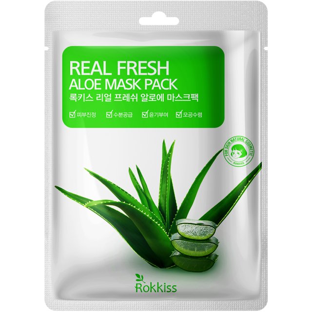 ROKKISS Real Fresh Korean Face Mask Set 10 PCS (Collagen, Aloe, Green Tea, Tea Tree, Water Bomb)