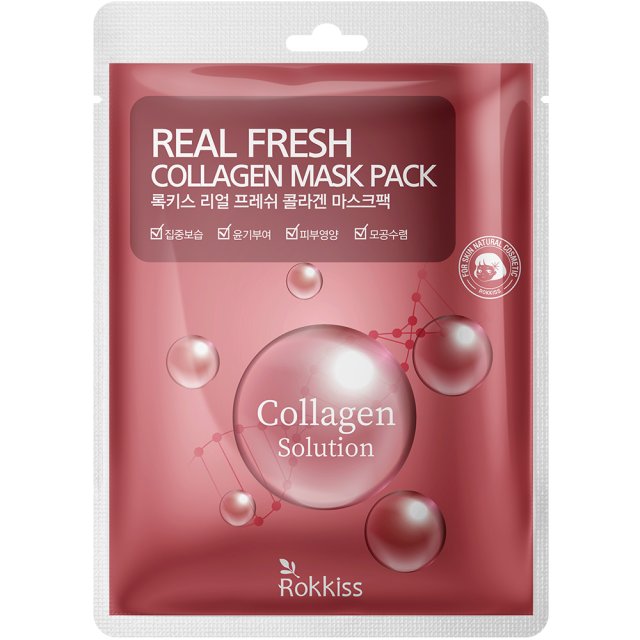 ROKKISS Real Fresh Korean Face Mask Set 10 PCS (Collagen, Aloe, Green Tea, Tea Tree, Water Bomb)