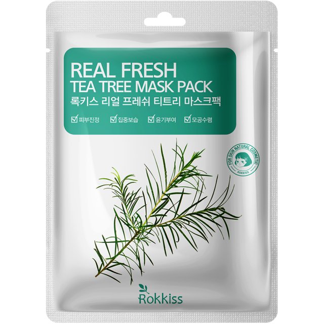 ROKKISS Real Fresh Korean Face Mask Set 10 PCS (Collagen, Aloe, Green Tea, Tea Tree, Water Bomb)