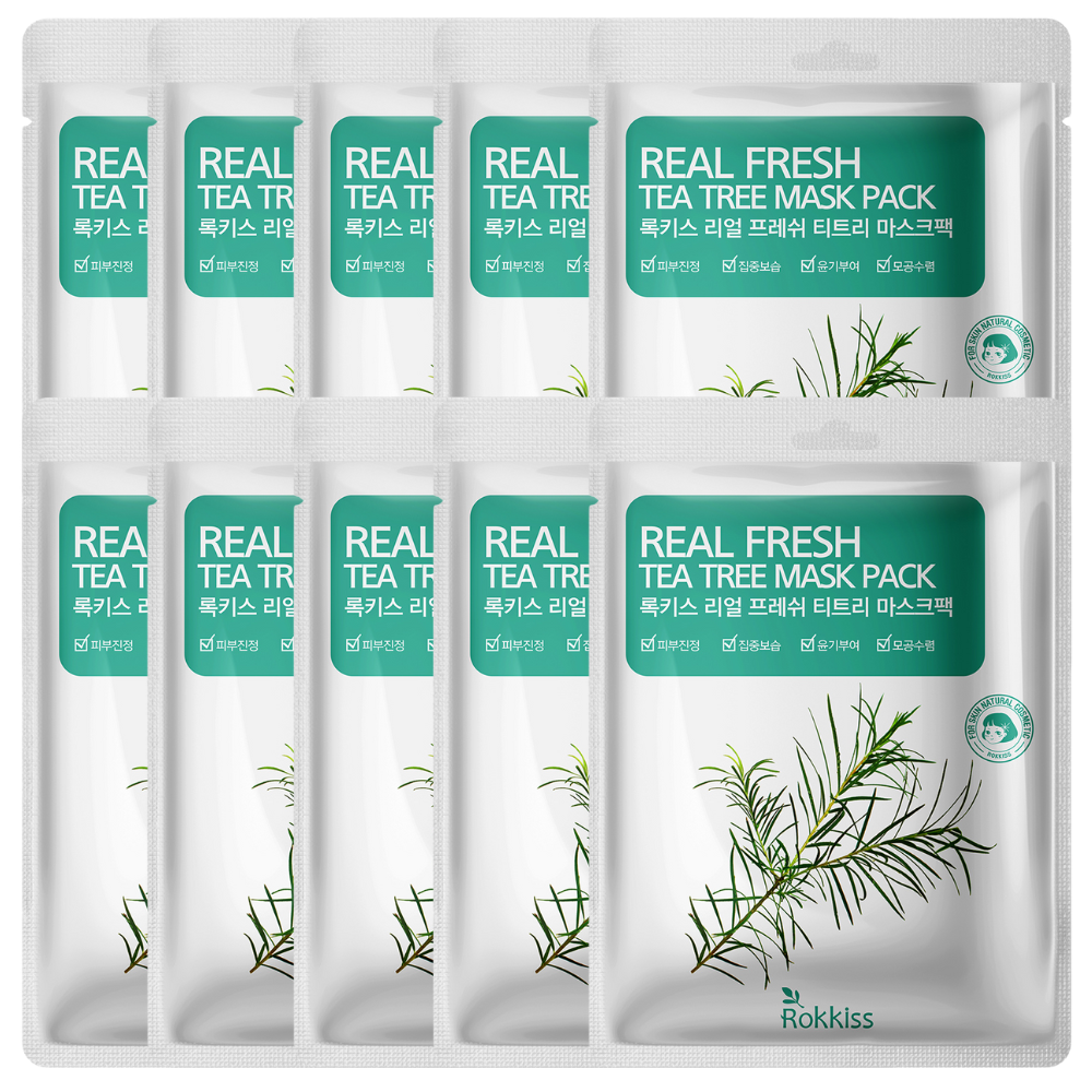 ROKKISS Real Fresh Tea Tree Korean Face Mask 10 PCS