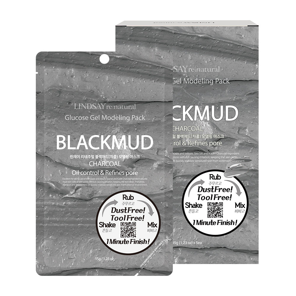 LINDSAY re: natural Glucose Gel Modeling Mask Pack BLACKMUD 5 PCS