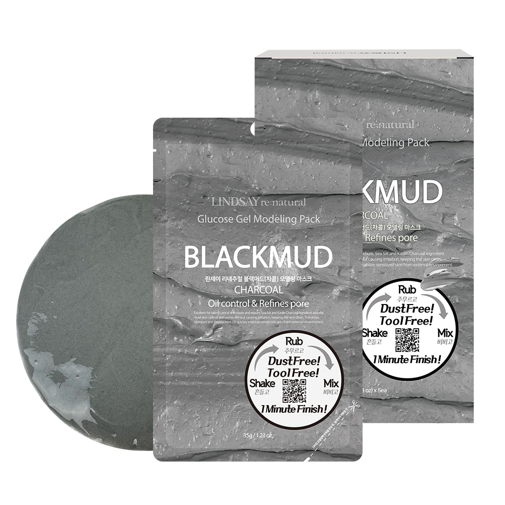 LINDSAY re: natural Glucose Gel Modeling Mask Pack BLACKMUD 5 PCS