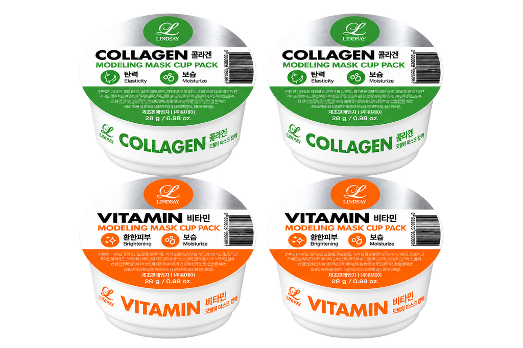 Lindsay Korean Collagen 2PCS & Vitamin 2PCS Modeling Mask Cup Pack