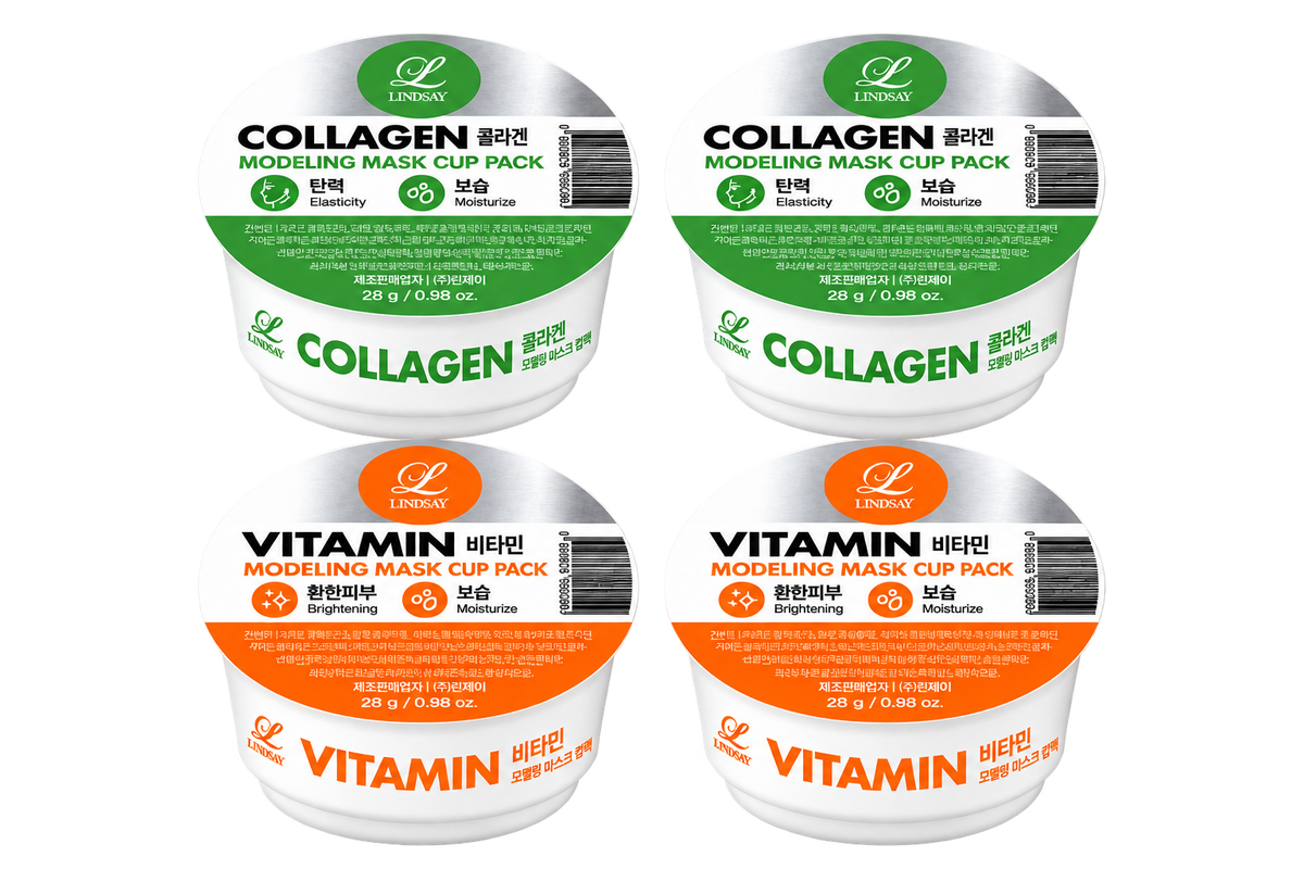 Lindsay Korean Collagen 2PCS & Vitamin 2PCS Modeling Mask Cup Pack