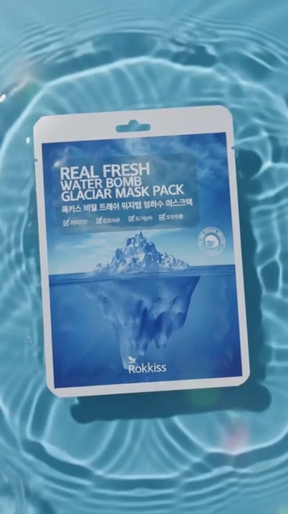 ROKKISS Real Fresh Water Bomb Glaciar Korean Face Mask 10 PCS